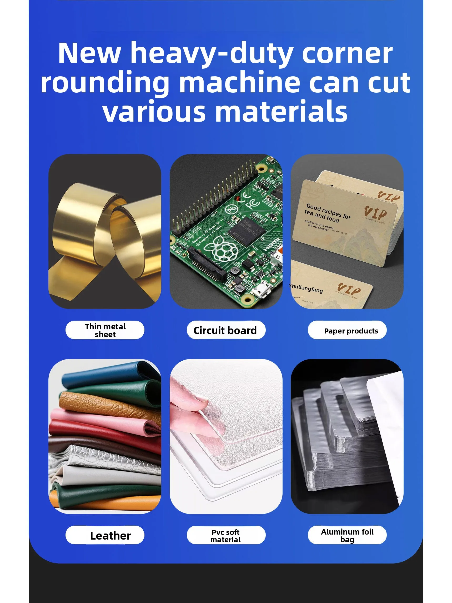 BYON Heavy-Duty Manual Corner Cutting Machine for Metal PVC Leather Paper Aluminum Foil Bags-3cm Cutting Thickness No Fraying