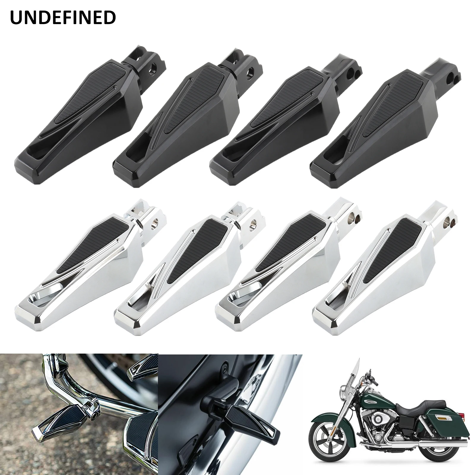 

Motorcycle Phantom Foot Pegs Front Rear Footrest Pedals For Harley Softail Street Bob Sport Glide 2018-2023 LiveWire 2020-2023