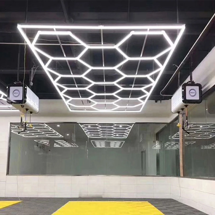 

Logo Printed Honeycomb Light Led Ceiling Hexagonal Led Light Led Tube Car Detail Hexagon Lamp