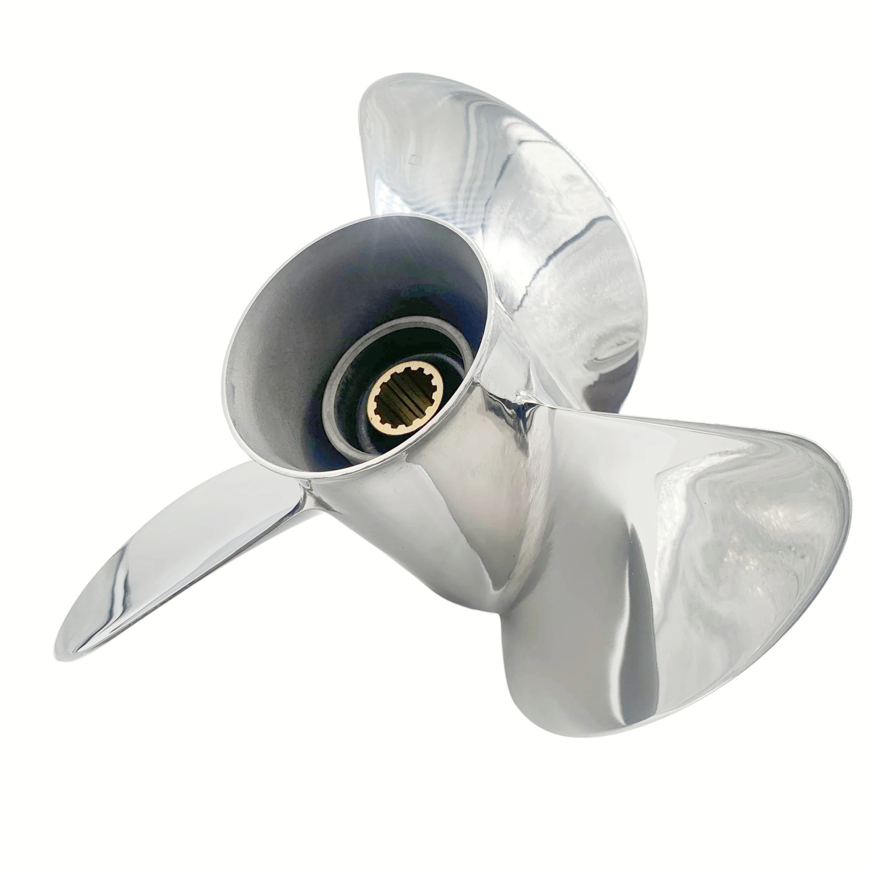 Boat Propeller 10 1/4x16 for Yamaha 40HP-55HP 3 Blades Stainless Steel Prop SS 13 Tooth RH OEM NO: 663-45978-00-98 10.25x16