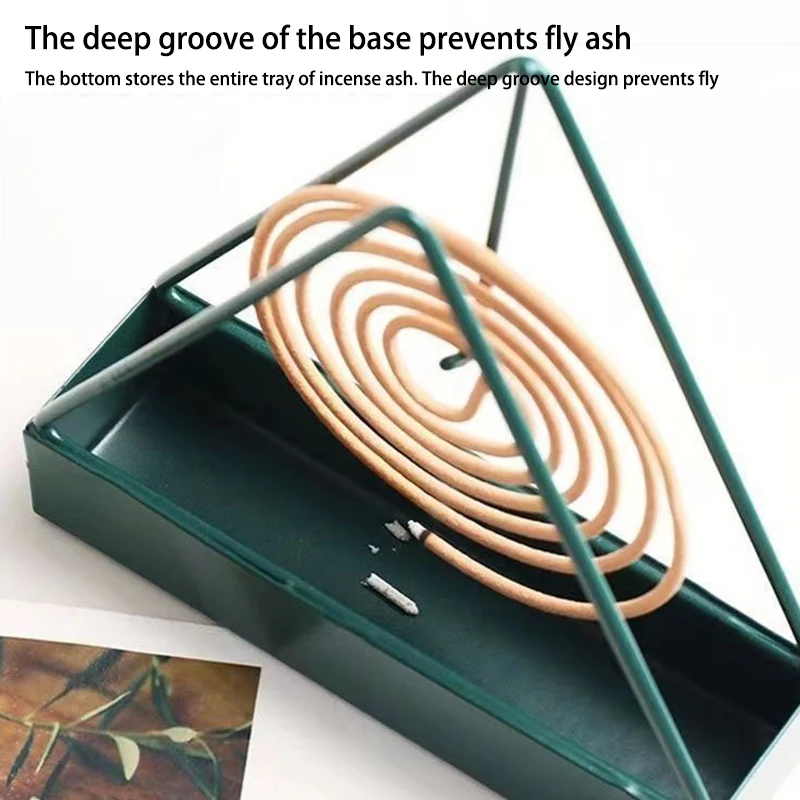 Rack de incenso repelente triangular para uso doméstico, quarto, pátio Mosquito Coil Holder, bobina e incenso Burner Frame