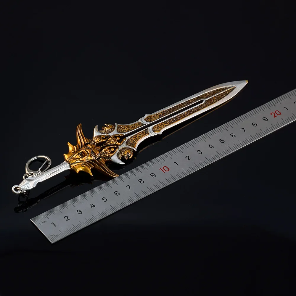 22 ซม.ใบมีด Olympus God of War อาวุธ Kratos Zeus อะนิเมะเกมอาวุธโลหะรุ่น Katana SAMURAI ดาบพวงกุญแจหัตถกรรมของขวัญของเล่น