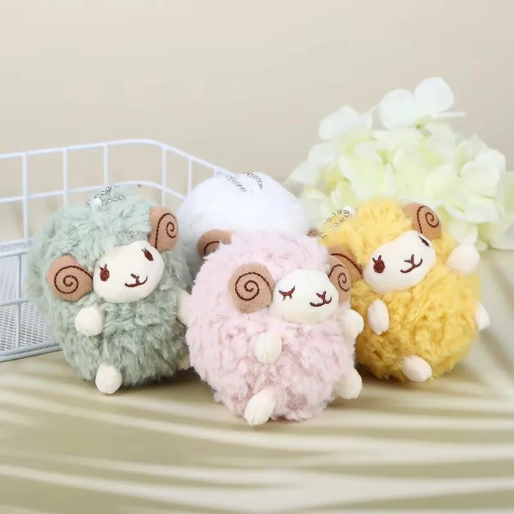 Mini Size Sheep Pendant Soft Fluffy Texture Material Mini Sheep Keychain Attachment Cartoon Anime Style Lamb Keychain