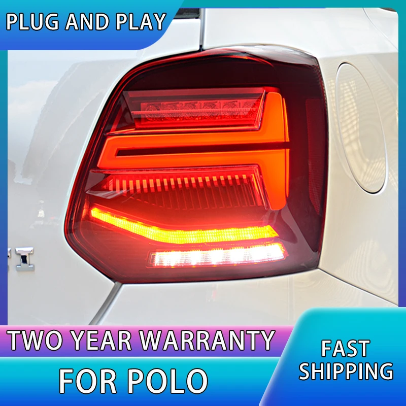 Car Styling For VW POLO Taillights 2006 2007-2016 For VW Golf MK6 led Rear Lights DRL+Brake+Park+Dynamic Turn Signal