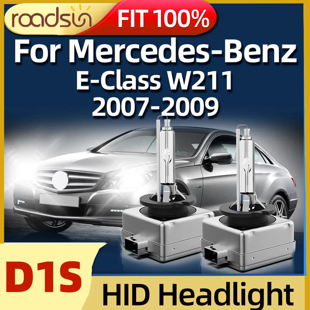 

Roadsun 2PCS Auto Headlight 35W D1S Xenon HID Bulbs Car Headlamp 6000K Fit For Mercedes-Benz E-Class W211 2007 2008 2009