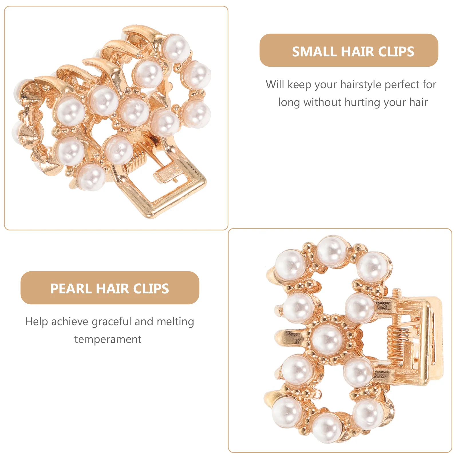 

6Pcs Pearl Hair Clips Mini Claw Clips for Women Durable Compact Design Tightly Hold Hair Without Hurting Stylish Accessory