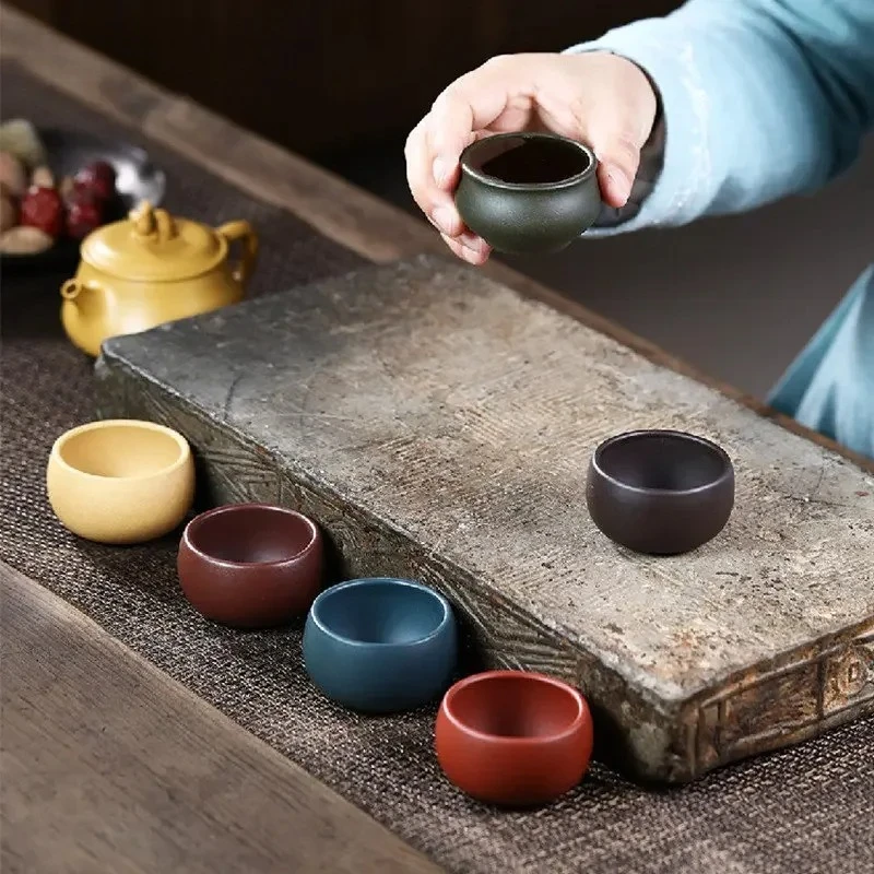 Authentic Yixing Purple Clay Teacup Handmade Tea Bowl Travel Meditation Tea Cup Customized Tea Set Accessories