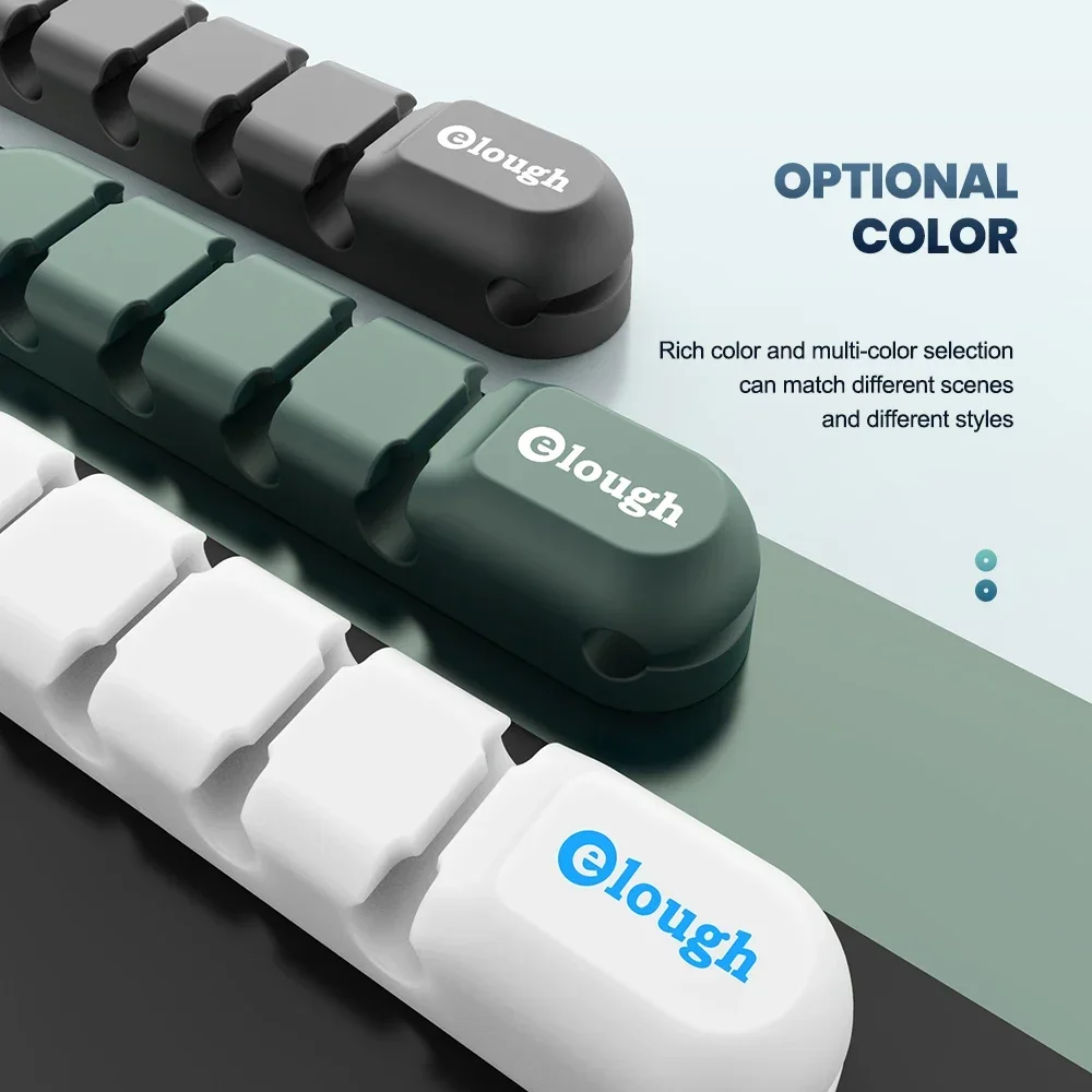 USB Cable Organizer Cable Winder Desktop Tidy Management Silicone Clips Cable Holder for Mouse Headphone Wire Organizer ﻿