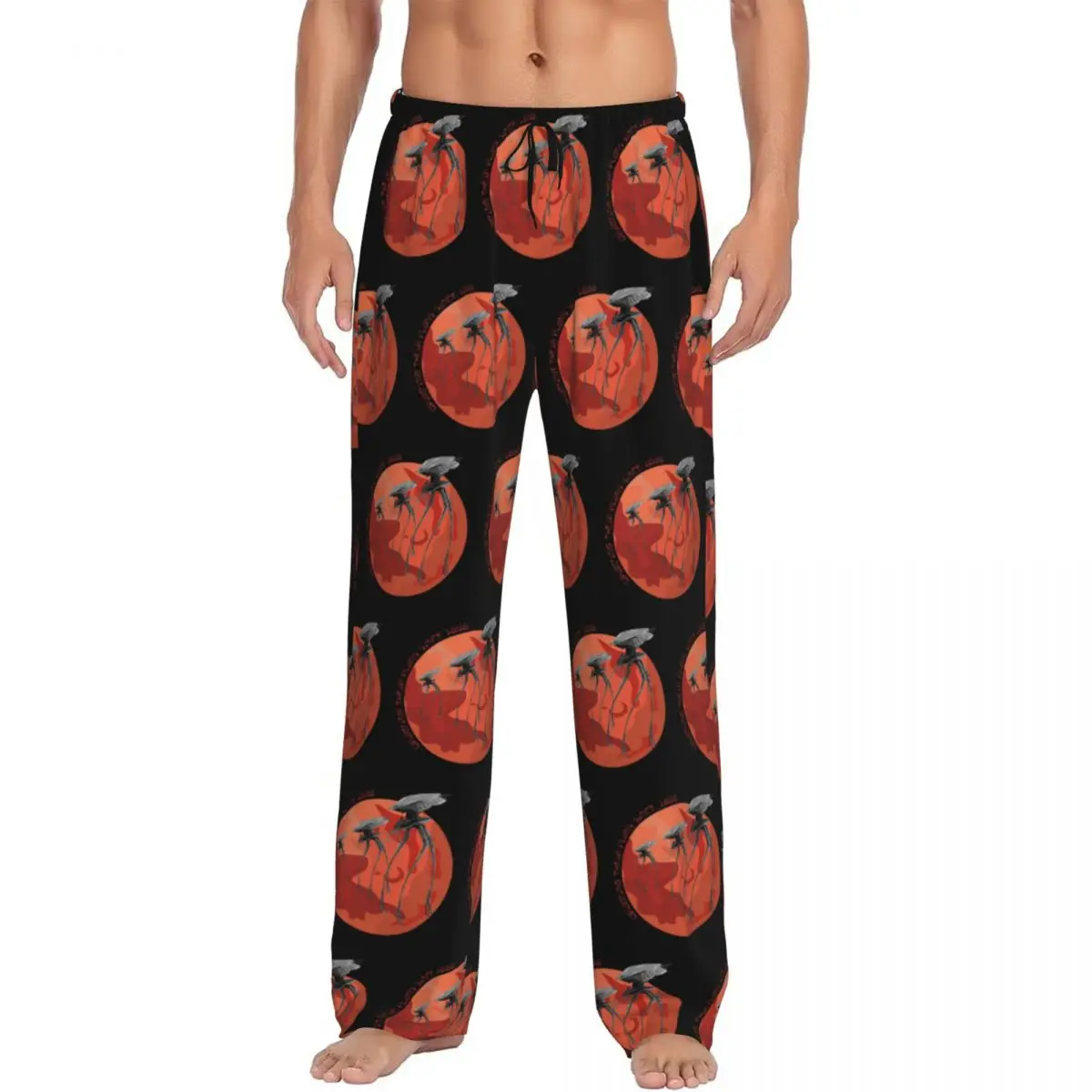 

Custom War Of The Worlds Drawing Their Plans Since 1898 Pajama Pants Men Sleepwear Sleep Lounge Bottoms with Pockets