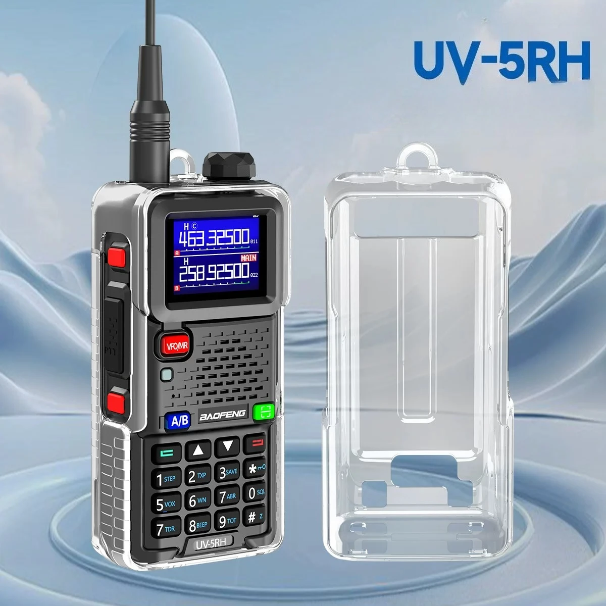 baofeng-uv-5rh-mini-at-1-クリアシリコンカバー-–-柔軟で耐衝撃性のあるスキン、セキュリティテザー付き、傷防止、長持ちする形状