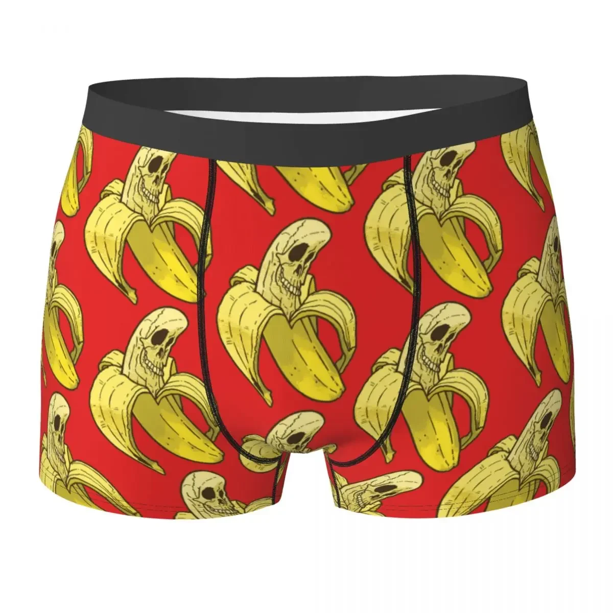 Cuecas Boxer engraçadas com estampa de banana para homens, Cuecas Cartoon, Roupa Interior Respirável, Shorts Boxer