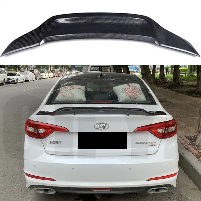 For 2015-2017 Nine Generations Sonata 9 100%Real Carbon Fiberhighquality Rear Spoiler Trunk Lid R Style