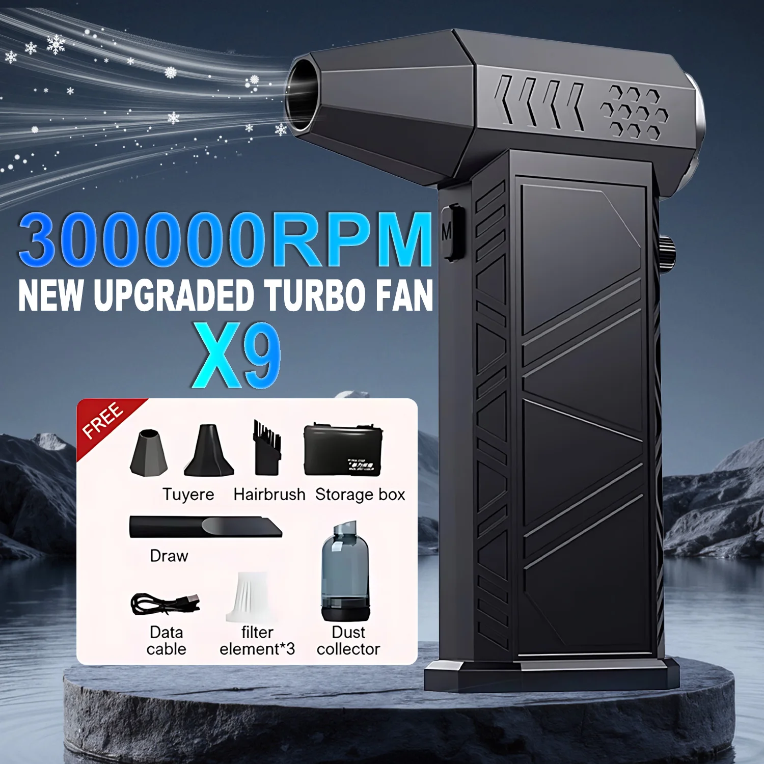 

Мини-турбовентилятор 300000 об/мин, перезаряжаемый мощный воздуходувка, многофункциональный портативный турбореактивный вентилятор для чистки клавиатур 2026