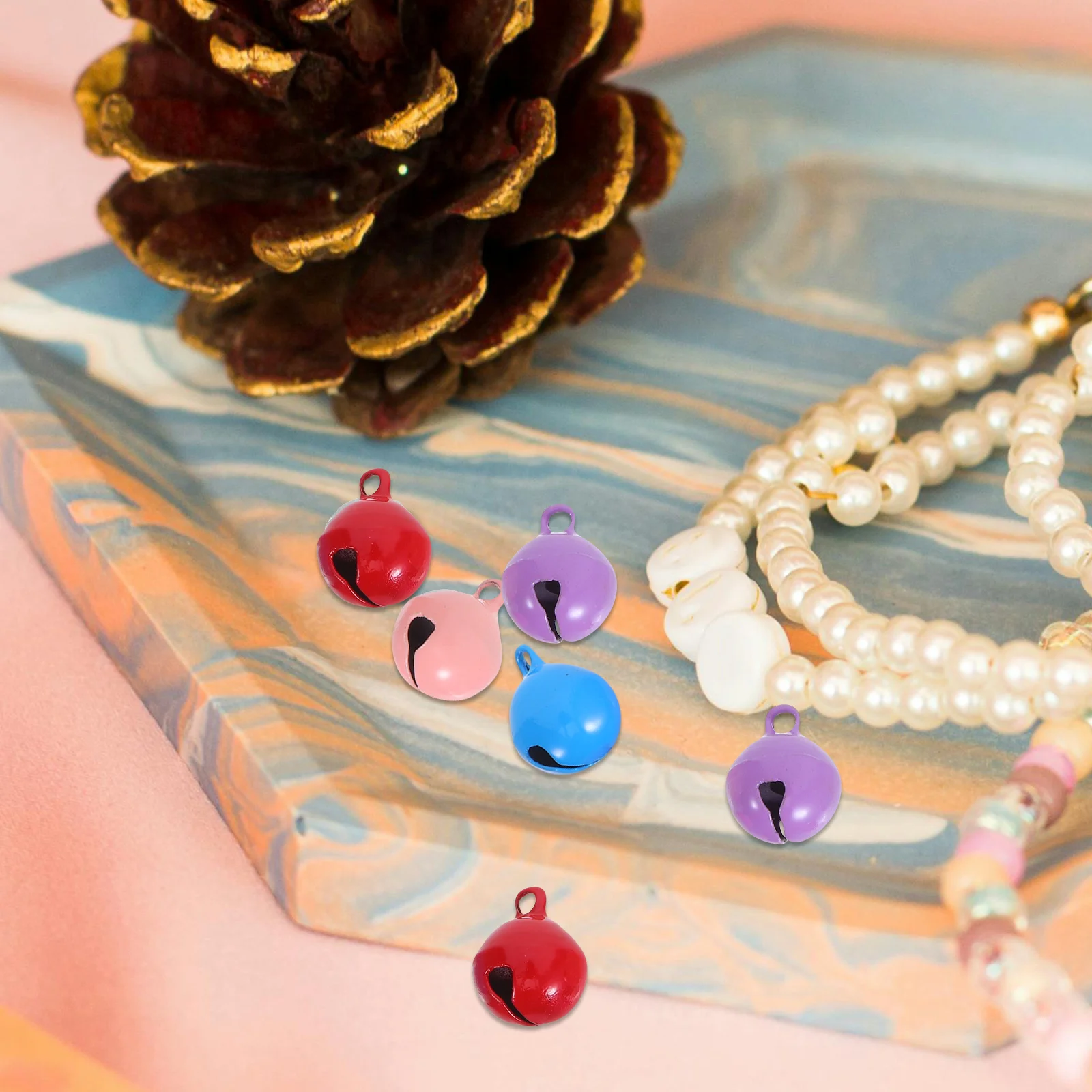 

100Pcs Mini Jingle Bells 12Mm Lightweight Iron DIY Hanging Ornament Craft Decorations for Holiday Wreaths Jewelry Making