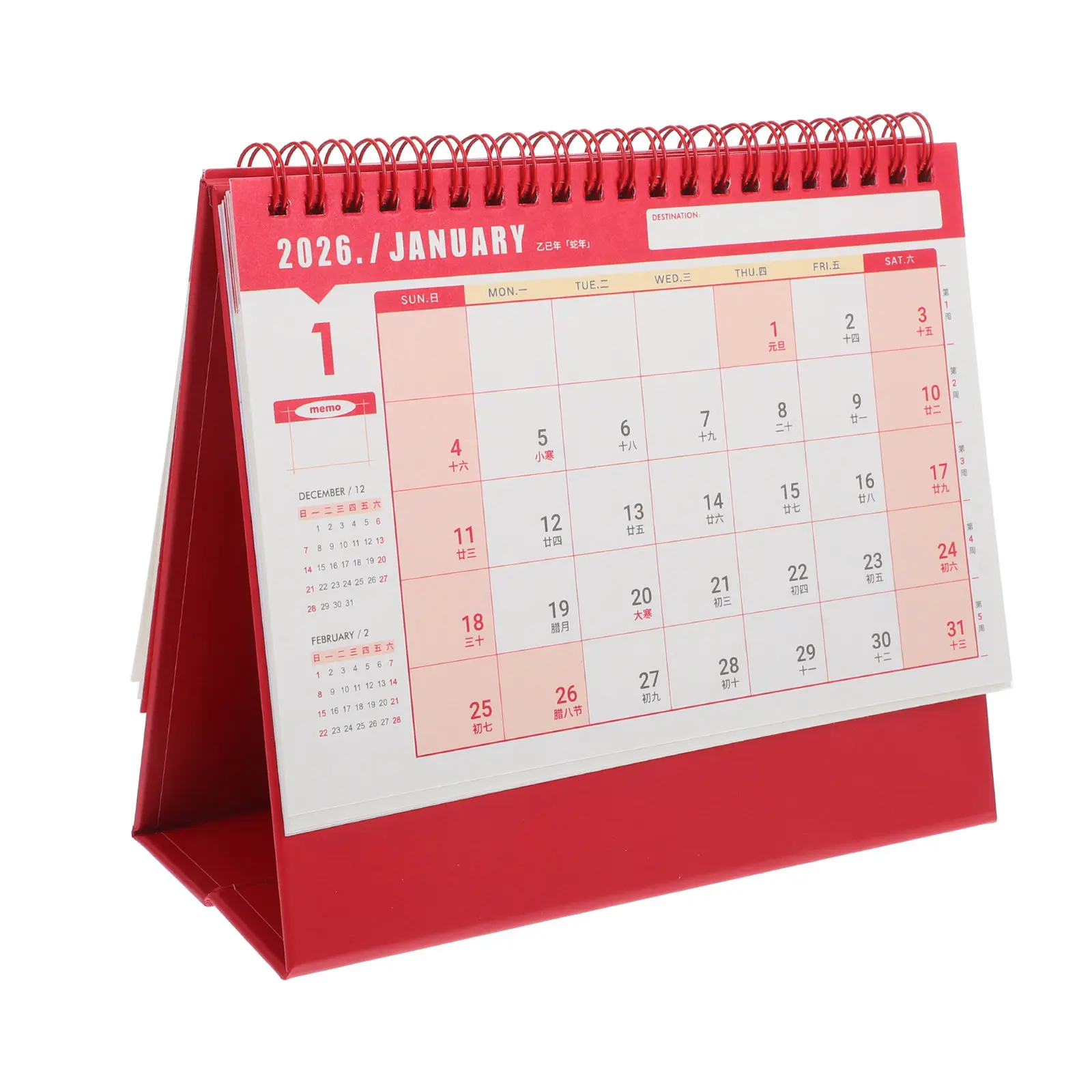 

Minimalist Desk Calendar 2025.9-2026.12 Small Desktop Monthly Planner Twin-Wire Binding Office Home School Daily Organizer