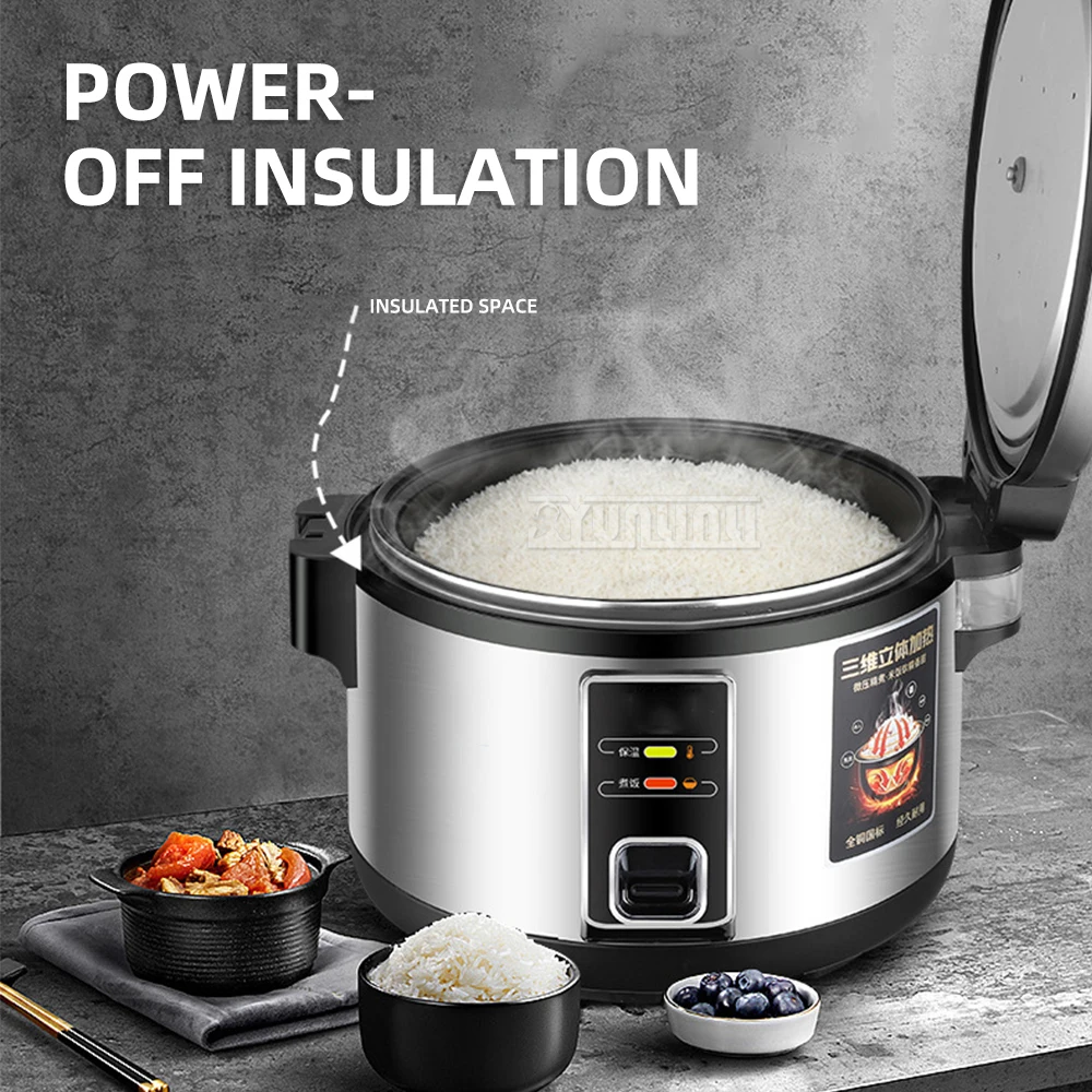 CFXB100 25L หม้อหุงข้าวเชิงพาณิชย์สําหรับโรงอาหารโรงงานความจุขนาดใหญ่เครื่องทําความร้อนรอบทิศทางหม้อหุงข้าวระดับมืออาชีพ