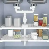 Portable Expandable Storage Racks No Drilling Required Wardrobe Storage With Layered Partitions Cabinets With Layered Shelves - Image 3