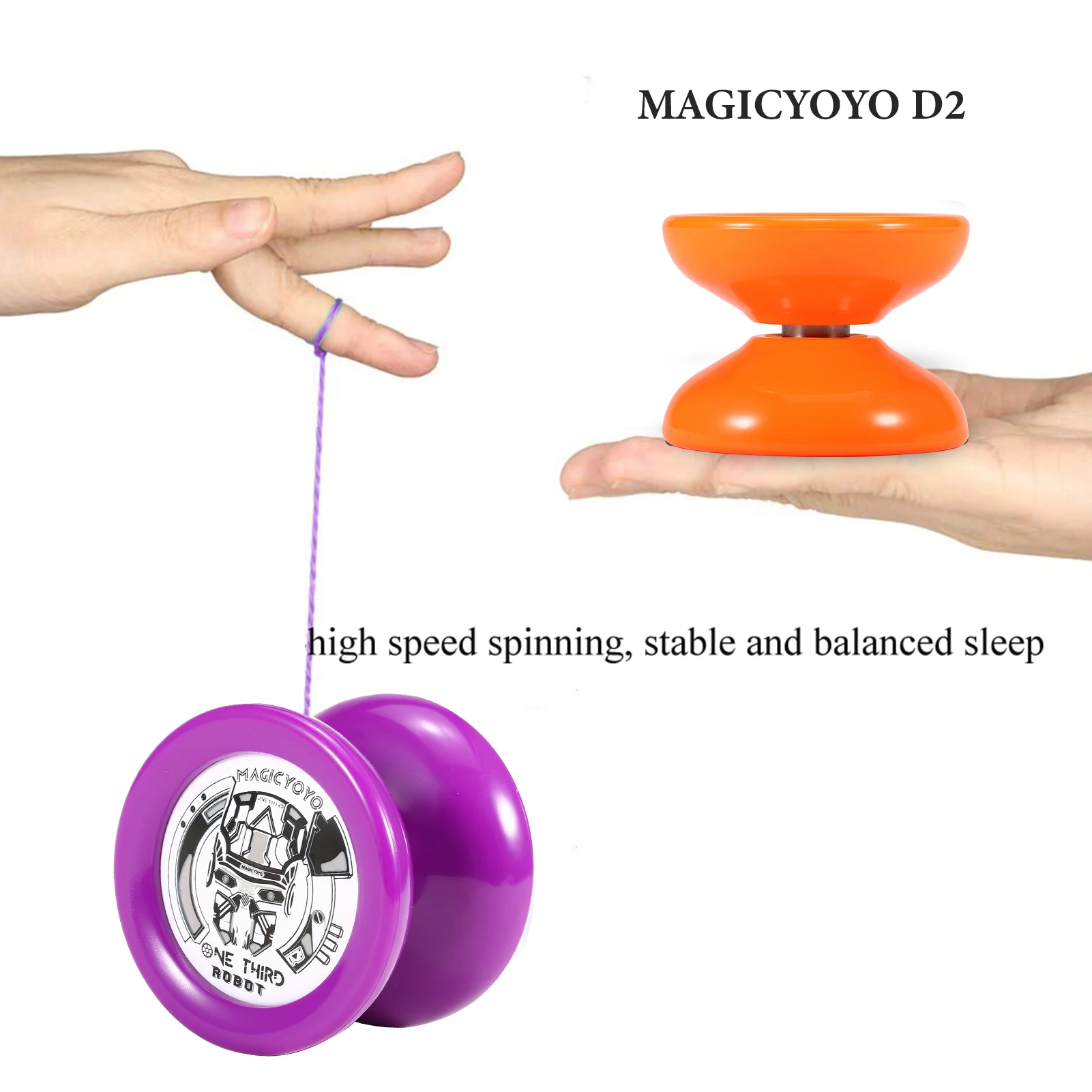 MAGICYOYO D2 Professional Yoyo U Bearing Lightweighted Yoyo for Amateurs Beginners Professional Players Gift Toy for Kids Boys