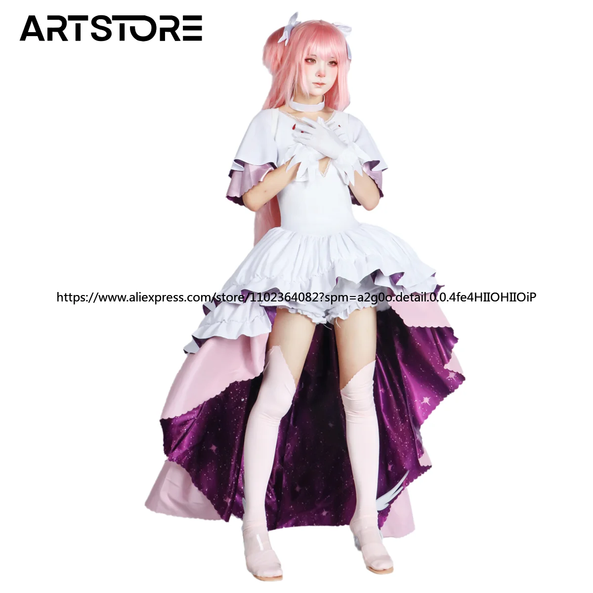 Kaname Madoka Ultimate Goddess Cosplay Costume Puella Magi Madoka Magica Anime Dress Outfit for Halloween Party