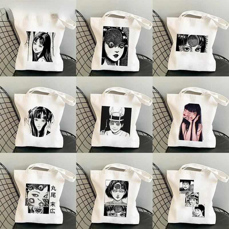 Japan Manga Junji Ito Tomie Shintaro Hipster Cartoon Shopper Women Shopping Bag Girl Fashion Casual Large Shoulder Bag Hand Bag