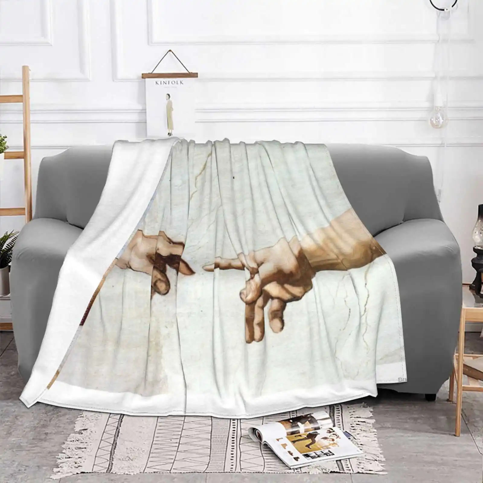 Breathing Art | Michelangelo Four Seasons Comfortable Warm Soft Throw Blanket Michelangelo Love Artist Reinassance