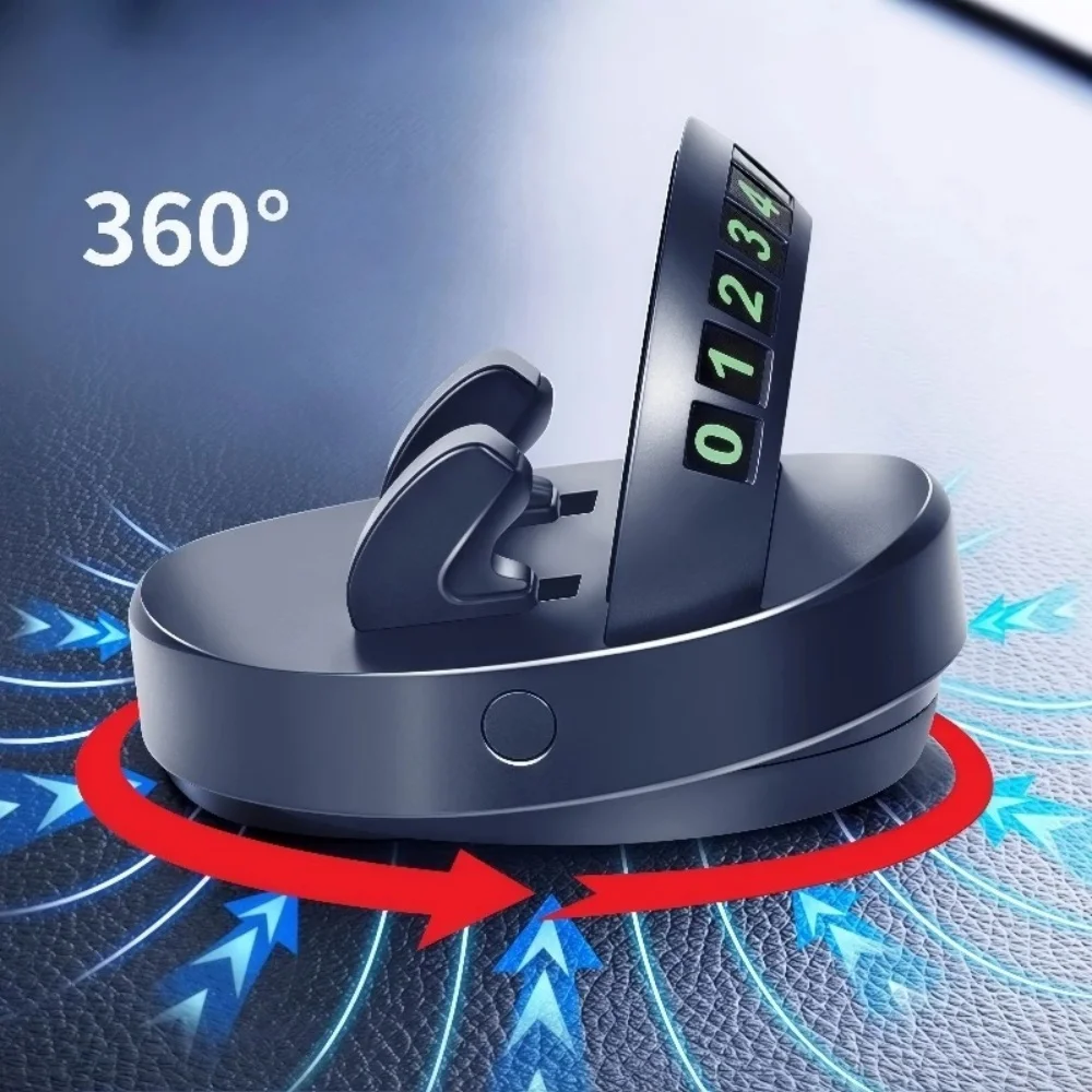 360° Rotatable Stand GPS Car Navigation Cell Phone Holder 2 in 1 Temporary Car Parking Card Phone Number Universal Phone Holder
