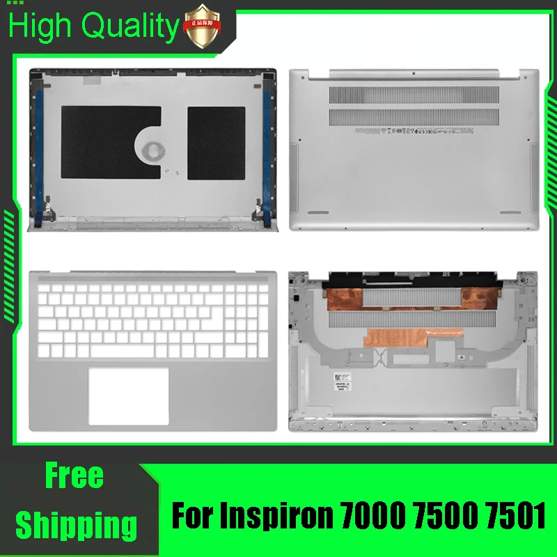 carcasa-superior-trasera-para-portatil-dell-inspiron-7500-7501-reposamanos-cubierta-superior-e-inferior-color-plateado
