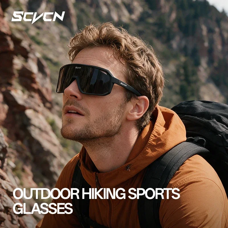 SCVCN UV400 Hiking Sunglasses New Hot Fashion Men Women MTB Glasses Pickleball Sports Goggles Outdoor Windproof Cycling Eyewear