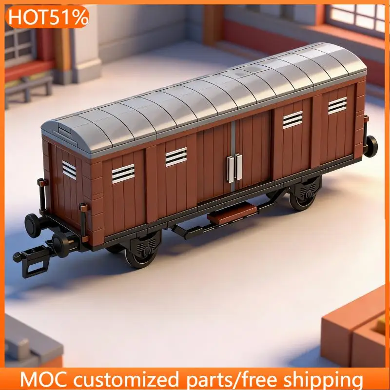 

Набор для сборки вагона-фургона MOC из 413 деталей, модульный конструктор, развивающая игрушка, DIY, рождественский подарок