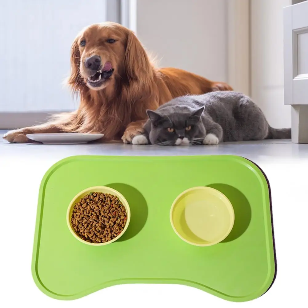 Silicone Pet Dog Cat Food Mats  Oilproof Waterproof Anti-spill Keep Floor Tidy Curling Bowl Pad Place Feeding Mat Pet Supplies