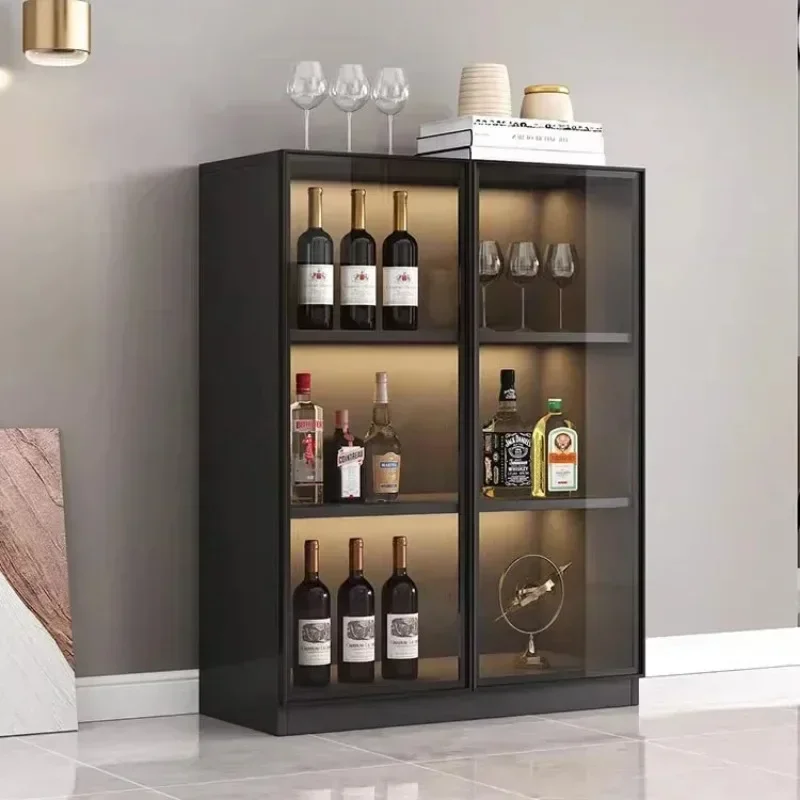 Armario de vino con puerta de vidrio, vitrina de piso de lujo, moderno, nórdico, para el hogar, restaurante, café, Simple, Meuble Vin, muebles de Bar