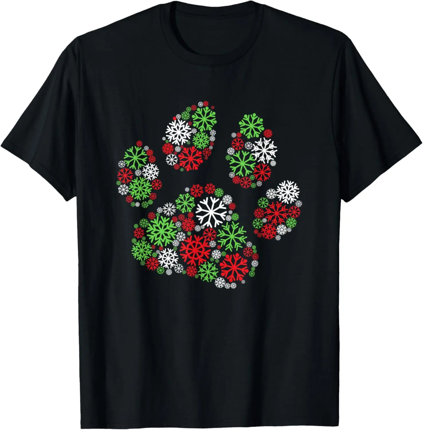 

Cute Paw Ugly Christmas Snowflakes Pet Owner Dog Xmas T-Shirt