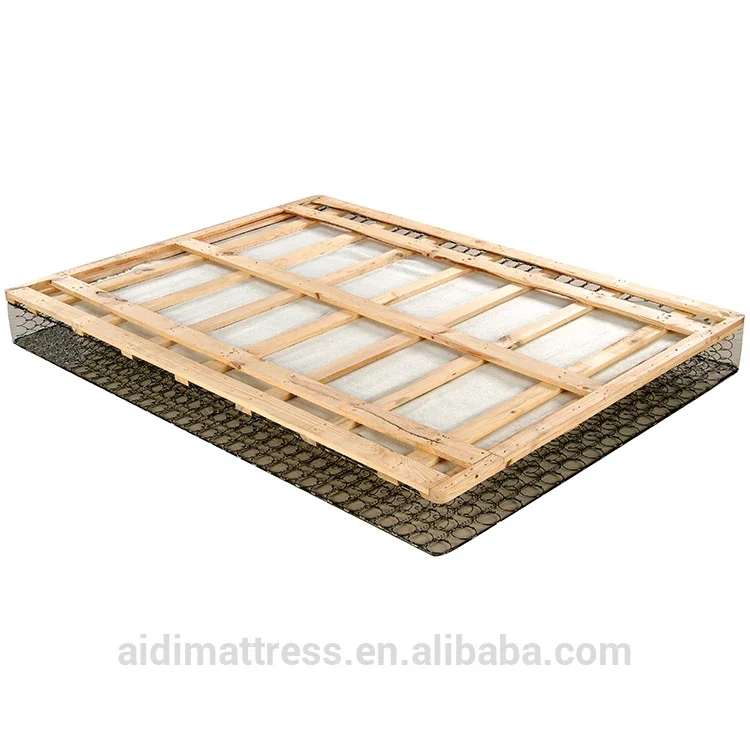 AIDI 100% OEM/ODM Hotel Used Box Spring Bed Base Frame Compress Packing Wood Bed