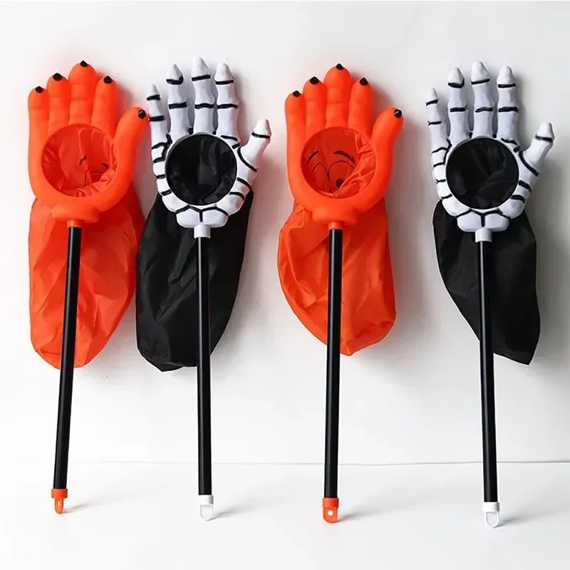 Halloween-Kürbis- und Totenkopf-Süßigkeitentasche, Handtasche für Süßes oder Saures für Kinder, gruseliges Partyzubehör, Halloween-Requisiten für Kinder – Detail 2