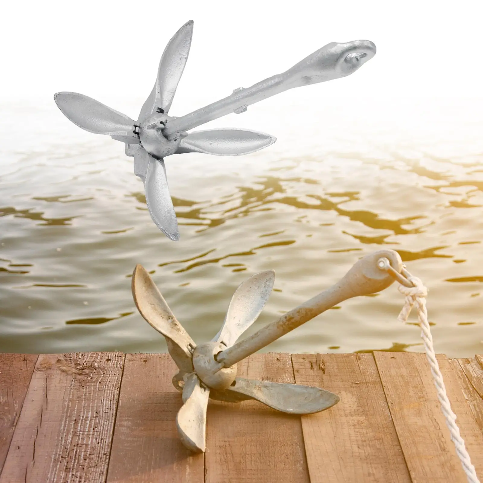 Ancla Marina Plegable de Acero al Carbono Galvanizado para Tablas de Paddle
