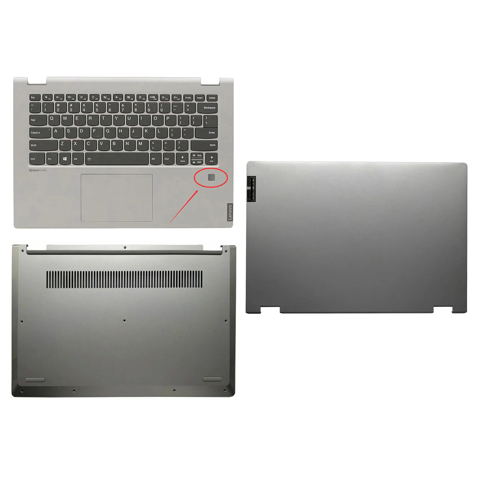 

(Серебристый) Новинка, подставка для рук Lenovo IdeaPad C340 -14IWL IML с клавиатурой с подсветкой + задняя крышка ЖК + нижняя крышка 14 дюймов