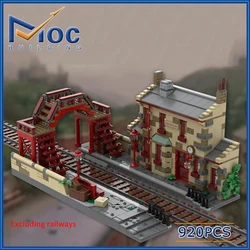 Classic Movie MOC Hogsmeade Station Model Building Block DIY Philosopher's Stone Assembly Bricks Toy For Children MOC-144079