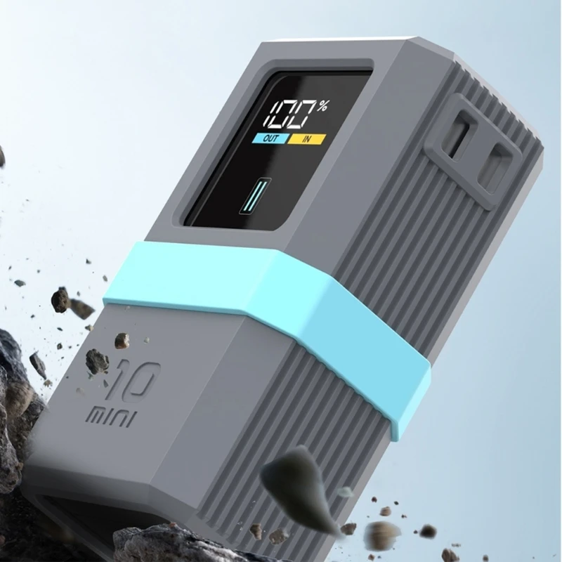 علبة السيليكون لـ 10 Mini 10000mah PB1055 55W Energy Storage Storage Strockproof Antislip Sleeve Travel .066a