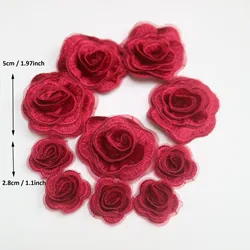 10pc/set DIY embroidery flower rose Patches for clothing Embroidered floral patches bags decorative parches applique