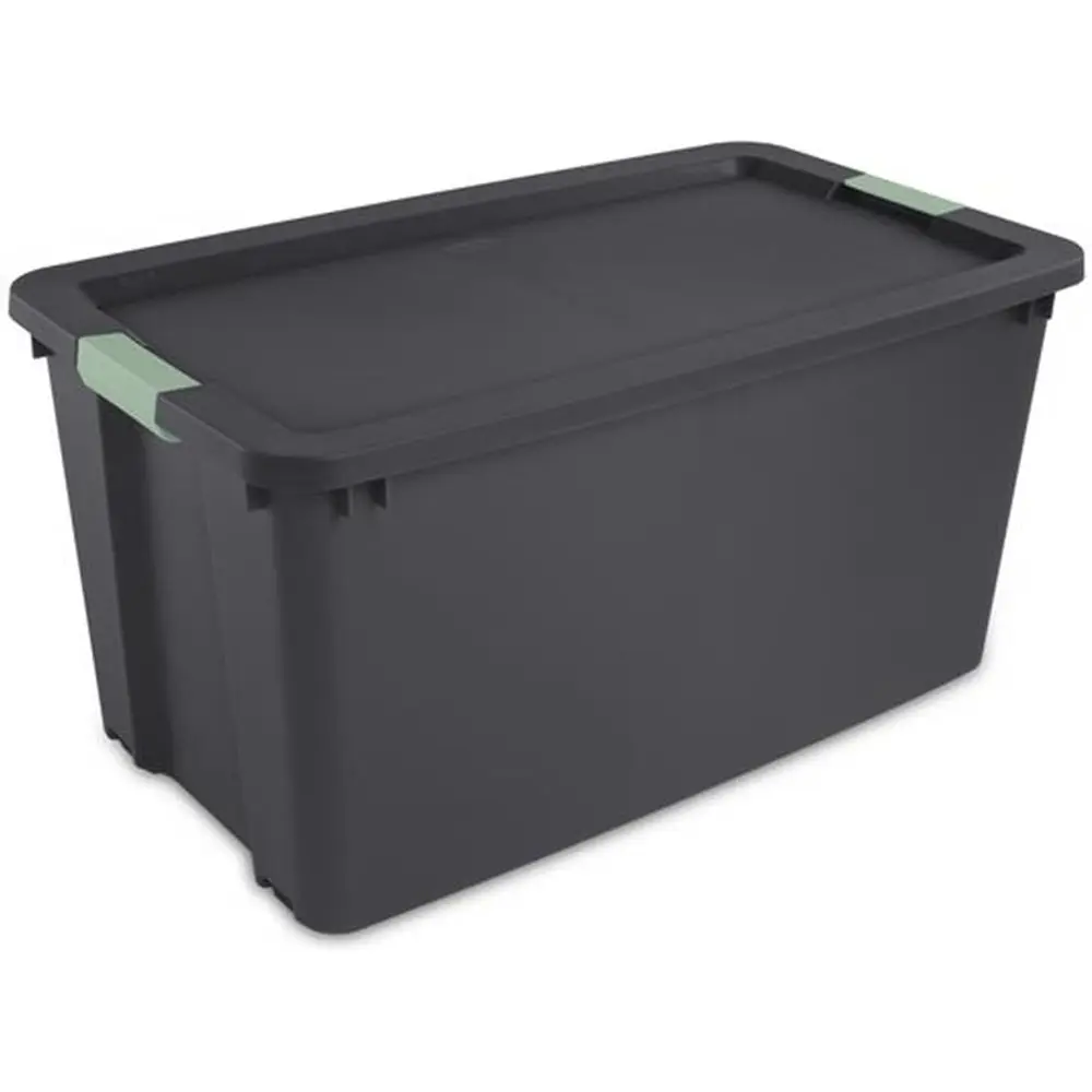 

4-Piece 45-Gallon Stackable Wheeled Storage Bin Set in Gray/Green