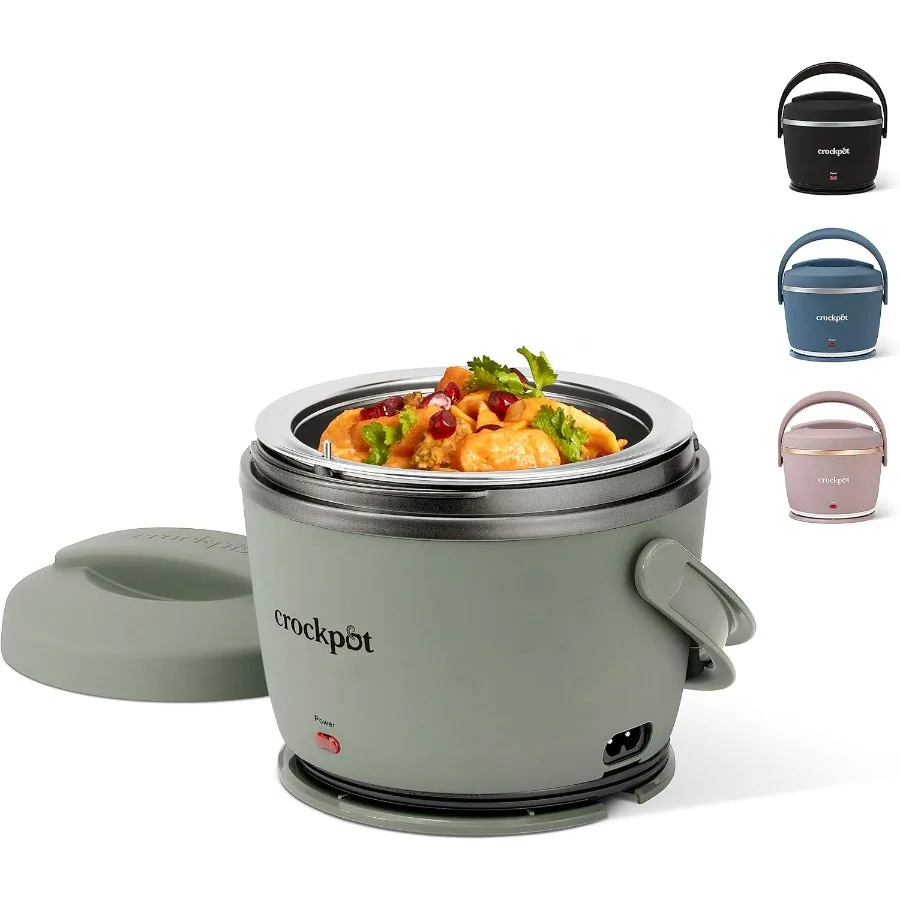 

Portable Electric Lunch Box 20-Ounce Food Warmer Moonshine Green | Ideal for Travel On-the-Go | Keeps Food Spill-Free Warm & Tas