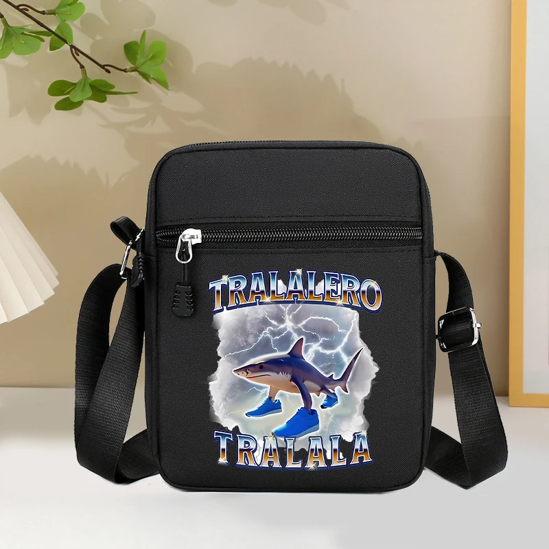 Tas Bahu Fashion Brainrot Italia untuk Pria Wanita Tas Selempang Ritsleting Kartun Anime Tas Tangan Penyimpanan Portabel Kantong Ritsleting