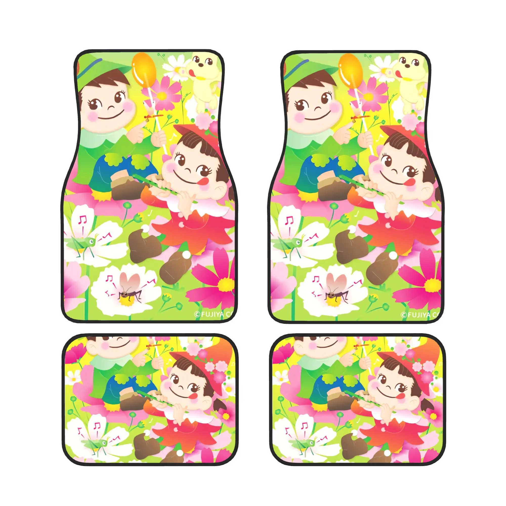 The Complete Four-Piece Milky Peko Cartoon Car Mat Set Is Ideal For Upgrading Your Vehicle'S Interior, Whether For Daily Tasks,