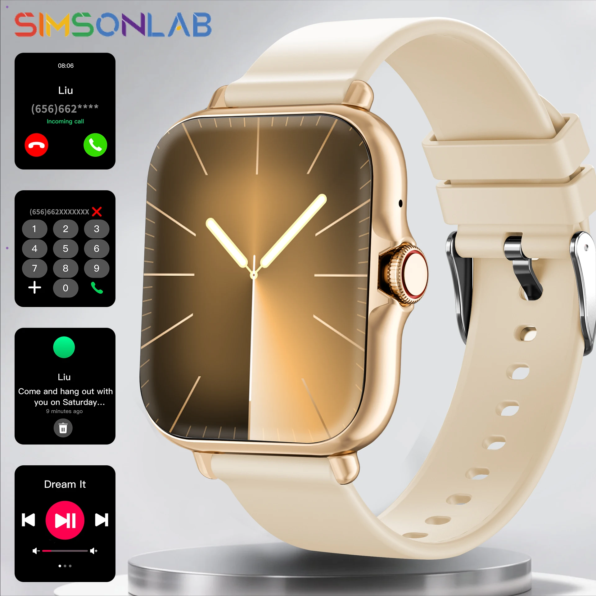 

Birthday Gift for Men Women New Smartwatch 1.83''HD Wireless Call Message Reminder Multiple Sports Modes Remote Camera 2026