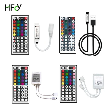 RGB LED Controller 44 Key Single/Dual Output Connectors DC 12V 24V IR Remote Control for 5050 3528/2835 RGB LED Strip Light