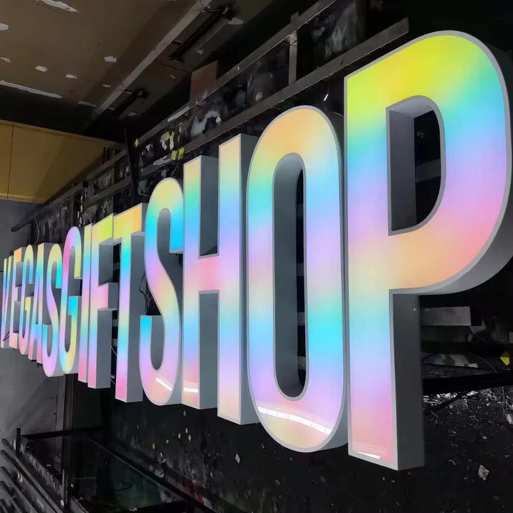Commercial 3D Custom LED Light Board For Companies-RGB Advertising Sign With Indoor/Outdoor Use