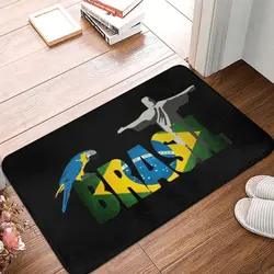 Custom Flag Of Brazil Doormat Non-Slip Entrance Kitchen Bath Floor Door Mats Garage Rug Carpet Footpad