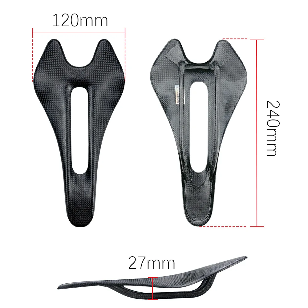BUCKLOS Full Carbon Road Bike Saddle 240*120mm Carbon MTB Saddle Ultralight Folding Bicycle Seat Cushion Carbon Seat