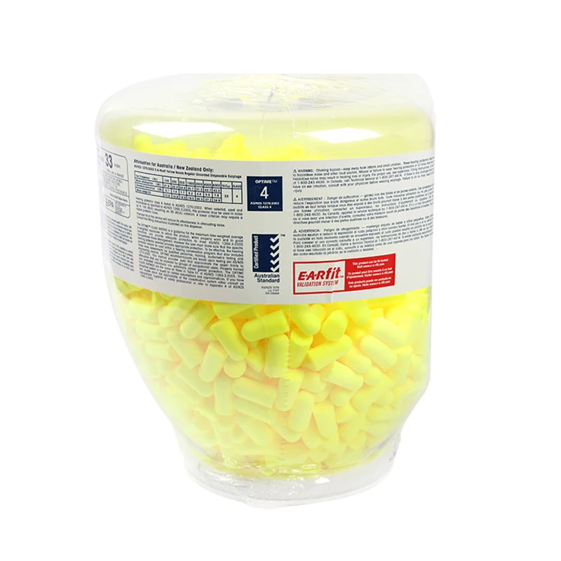 3M 391-1004 One Touch Earplugs Refill Bullet Foam Ear Plugs Anti Noise Soundproof 33dB for Earplug Dispenser Sleeping Workplace