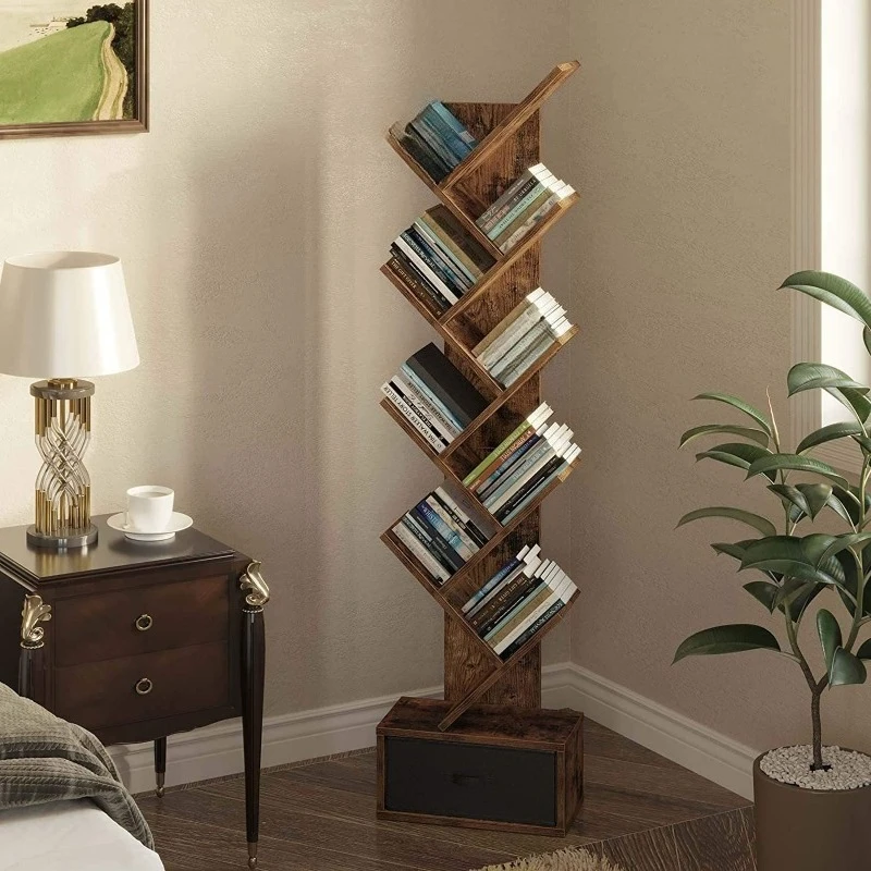 Floor-to-ceiling living room multi-layer shelf creative bedroom children's books picture book storage tree-shaped bookshelf